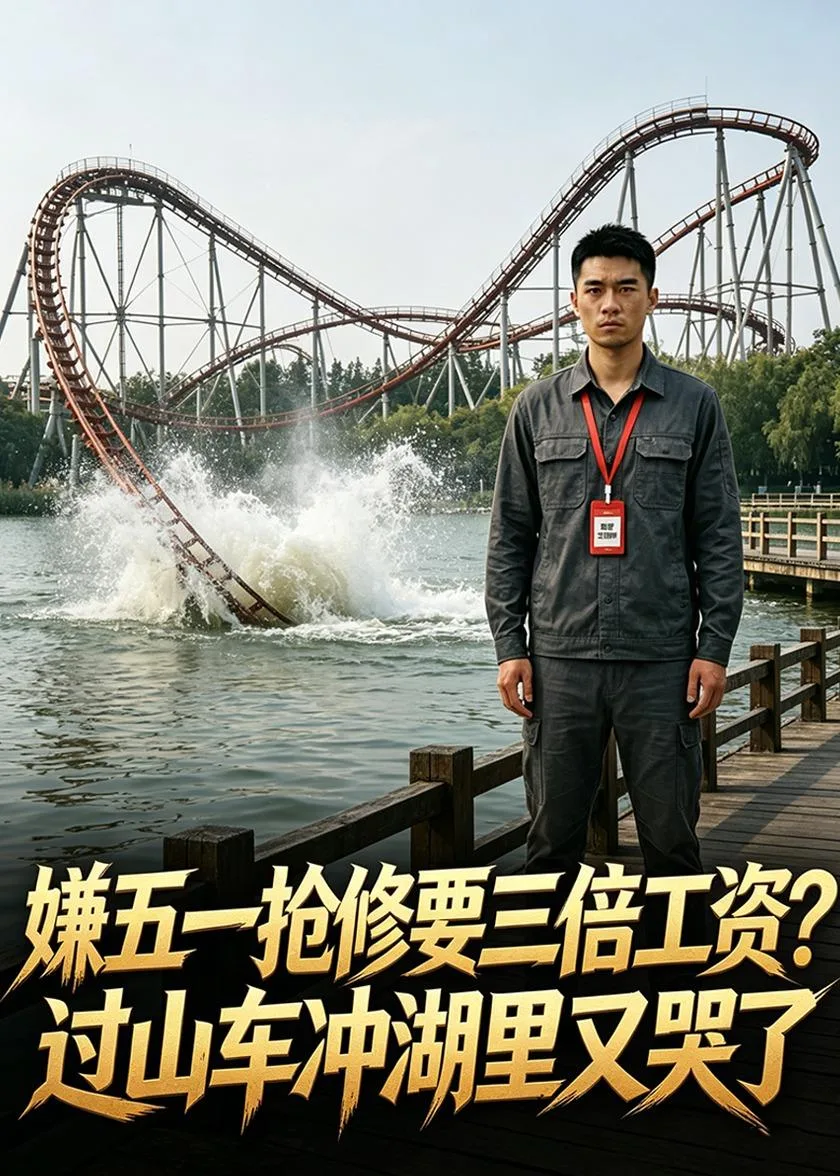 嫌五一抢修要三倍工资?过山车冲湖里又哭了